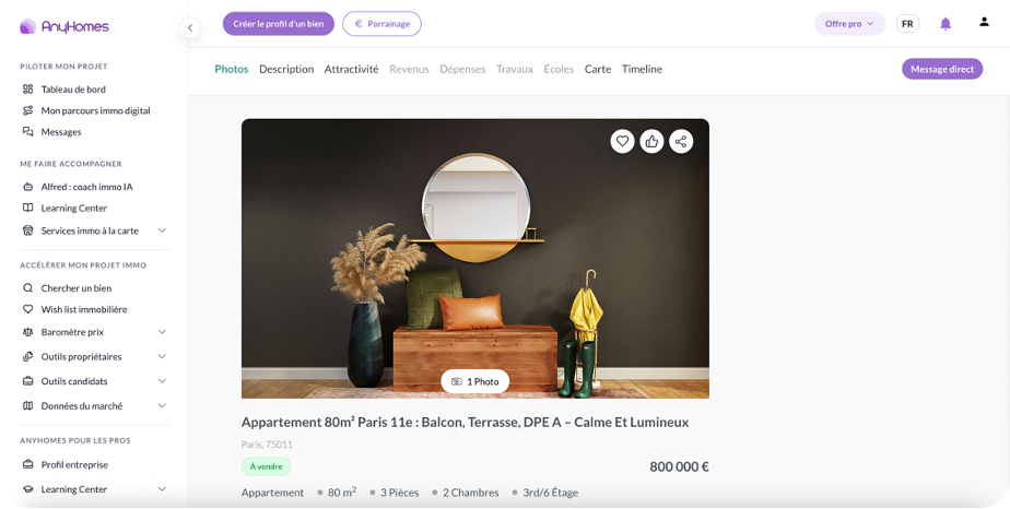 Profil bien — Agence immobilière